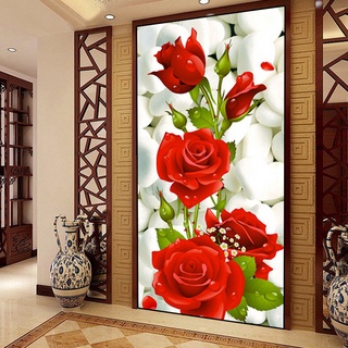 Red Rose Diamond painting living room paste Diamond Cross Stitch full ...