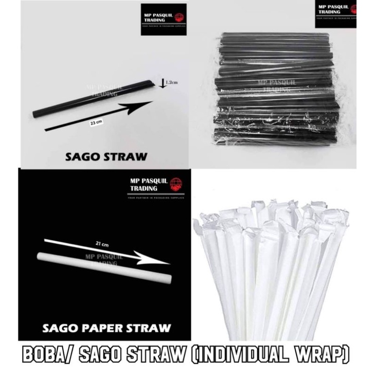 Boba/ Sago Straw (100pcs INDIVIDUAL WRAP) | Shopee Philippines