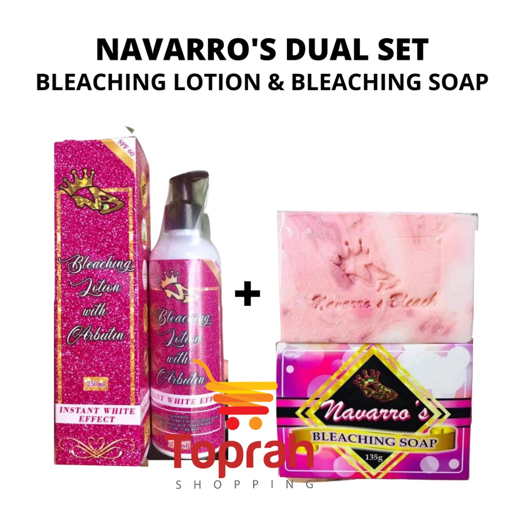 Navarro's Bleach Dual Set (Bleaching soap, Bleaching Lotion) Shopee