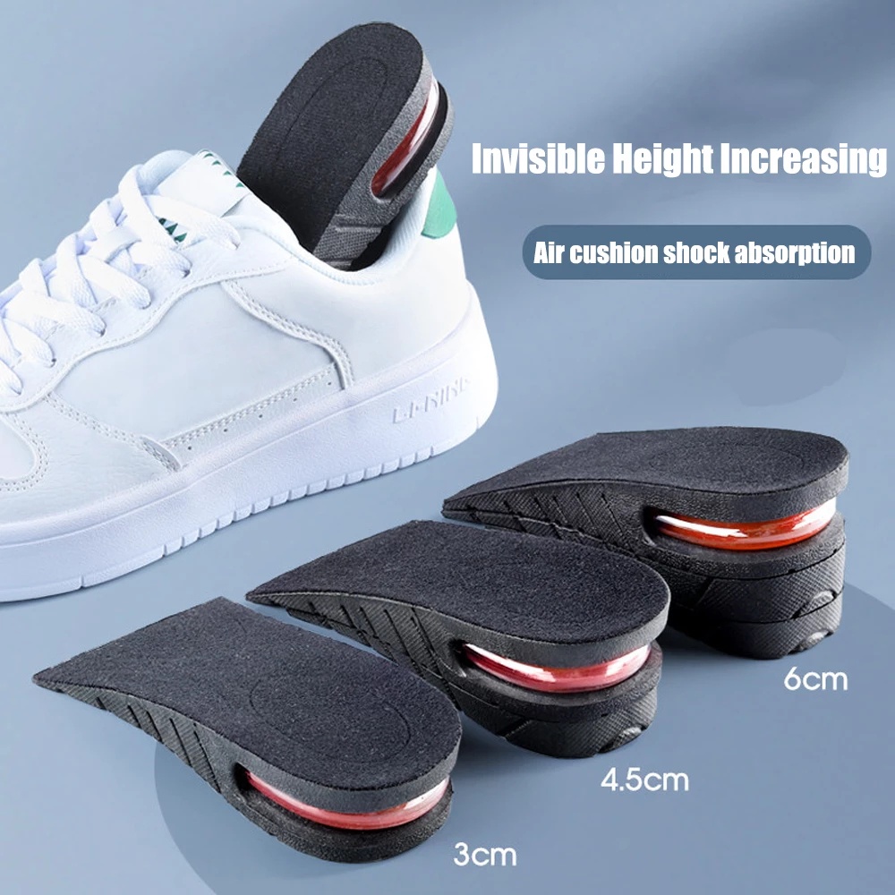 6cm Height Increase half Insoles 3-layer Air Cushion Heel Insert Lift Shoes  Insole for Men and Women