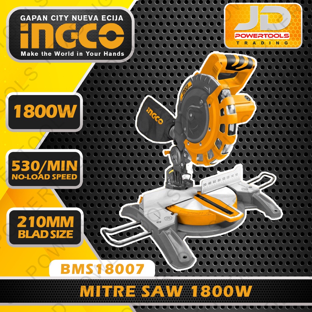 INGCO Industrial Miter Saw 10" 1800W BMS18007 For Wood and Aluminum