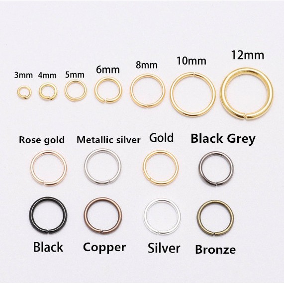 18 Ga. Brass Round Open Jump Ring (Assorted 4 Size O/D 7,8,9,10 MM (50 - Foto 6