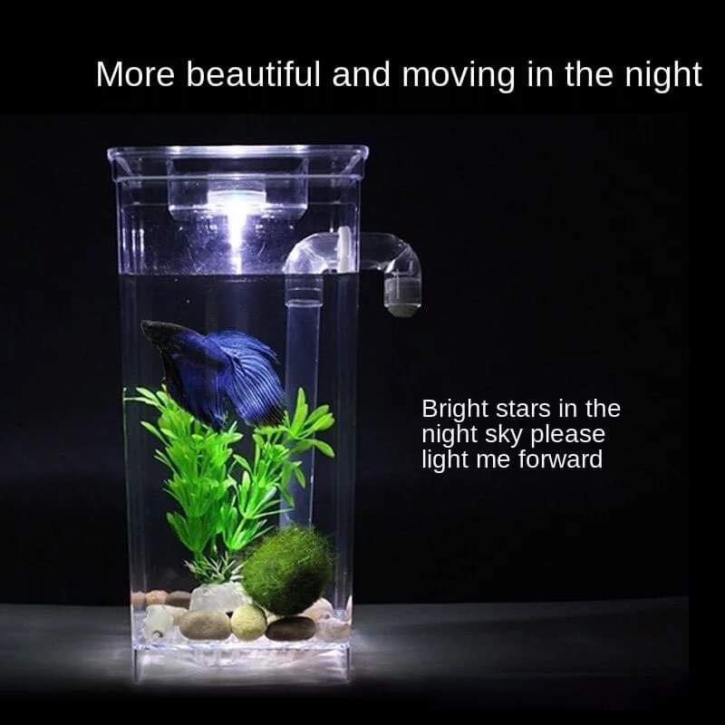 Mini Simple Fish Tank Self-cleaning Small Desktop Fish Tank Acrylic ...