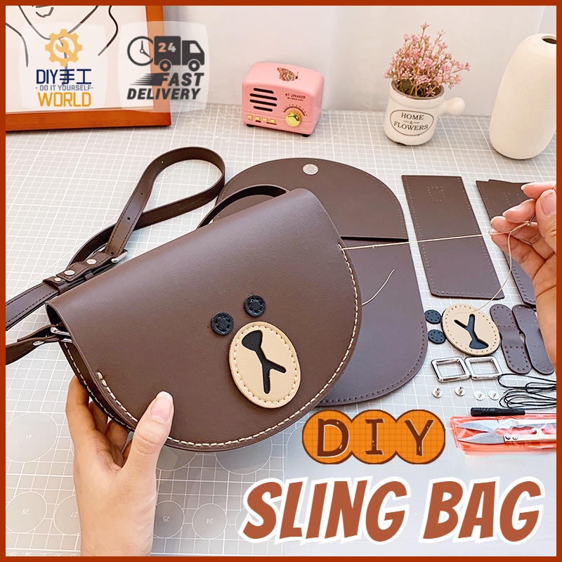 DIY Bag Set Hand Woven Sling Bag Women s Homemade Shoulder Bags Cute Gift Bear Bag Shopee Philippines