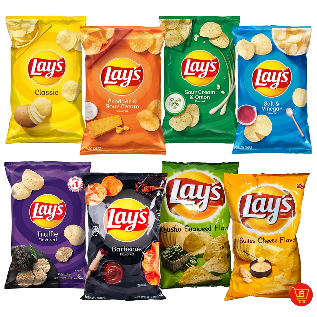 Lay's Potato Chips (Classic, Sour Cream, BBQ, Cheddar, Truffle ...