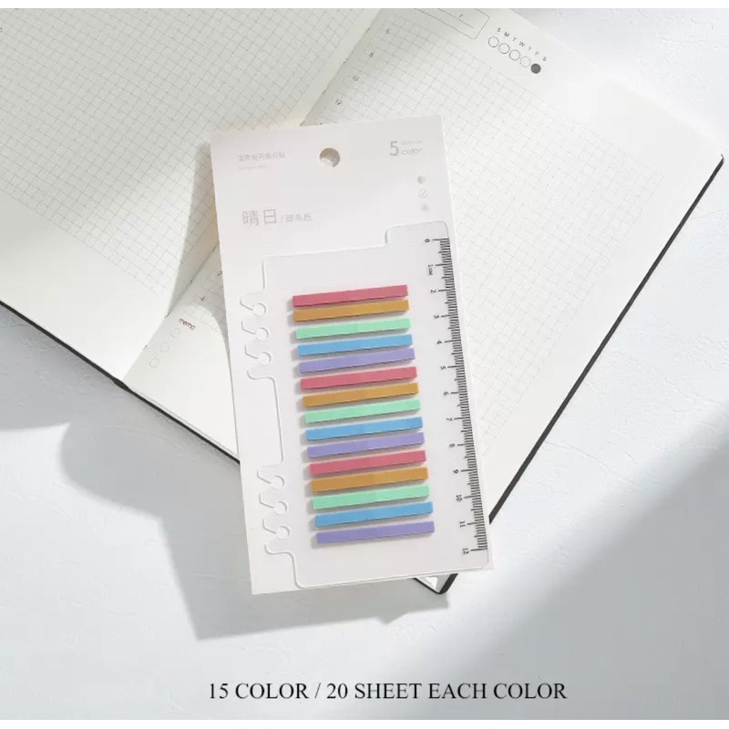 Colored Index Label Sticky Notes with Ruler | Shopee Philippines