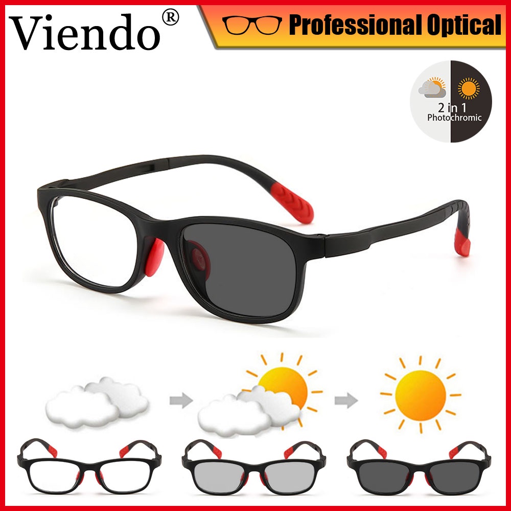 Kid's Photochromic Anti Radiation Glasses For Boys Girls Computer