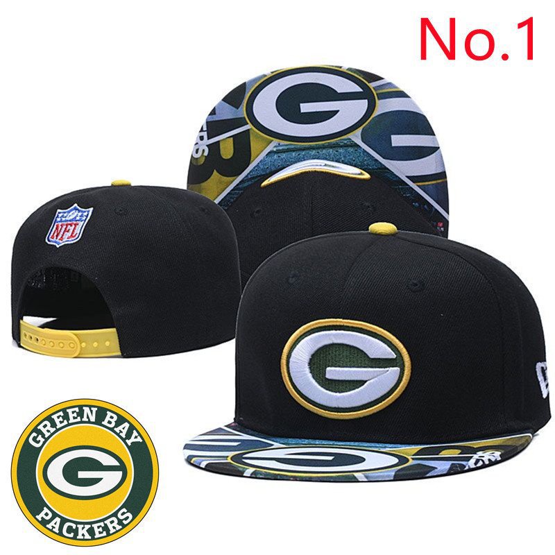 RGK8 20 Style NFL Green Bay Packers adjustable flat brim hat outdoor