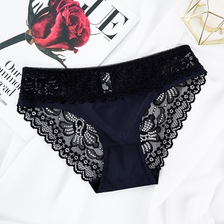 New Sexy Floral Lace Women's Panties Female Hollow Out Briefs Transparent  Low Rise Ladies Underwear Size