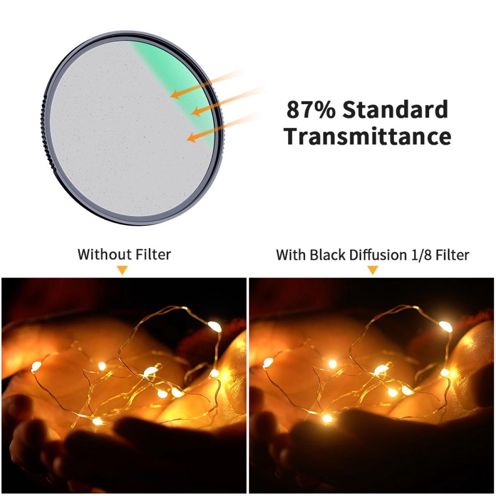 K&F Nano-X Black Mist Diffusion Lens Filter 1/1 1/2 1/4 1/8 Special ...