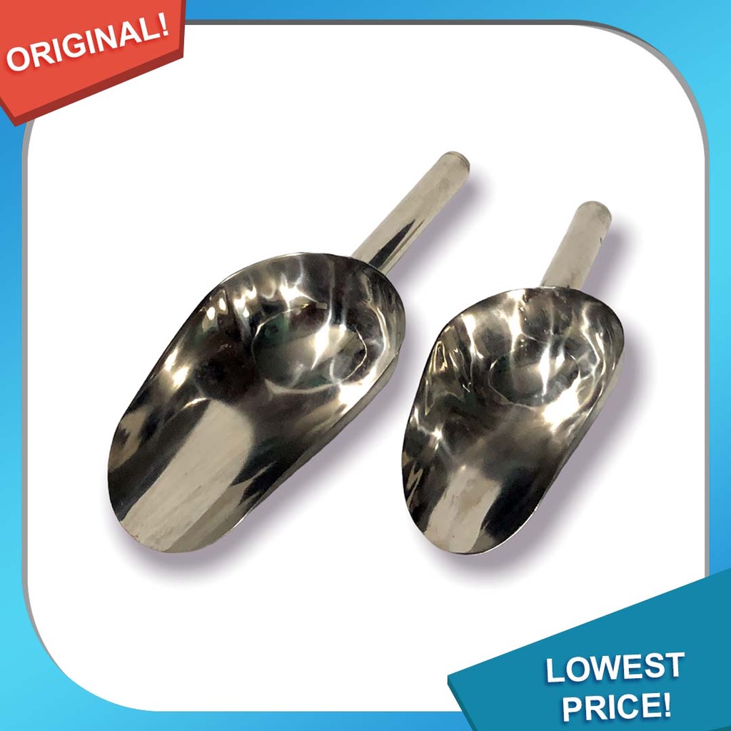 Ice Scoop Flour Sugar Utility Scoop Aluminum Round Bottom, Silver ...