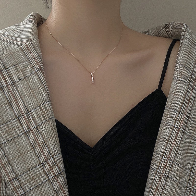 Women's simple deals silver necklace