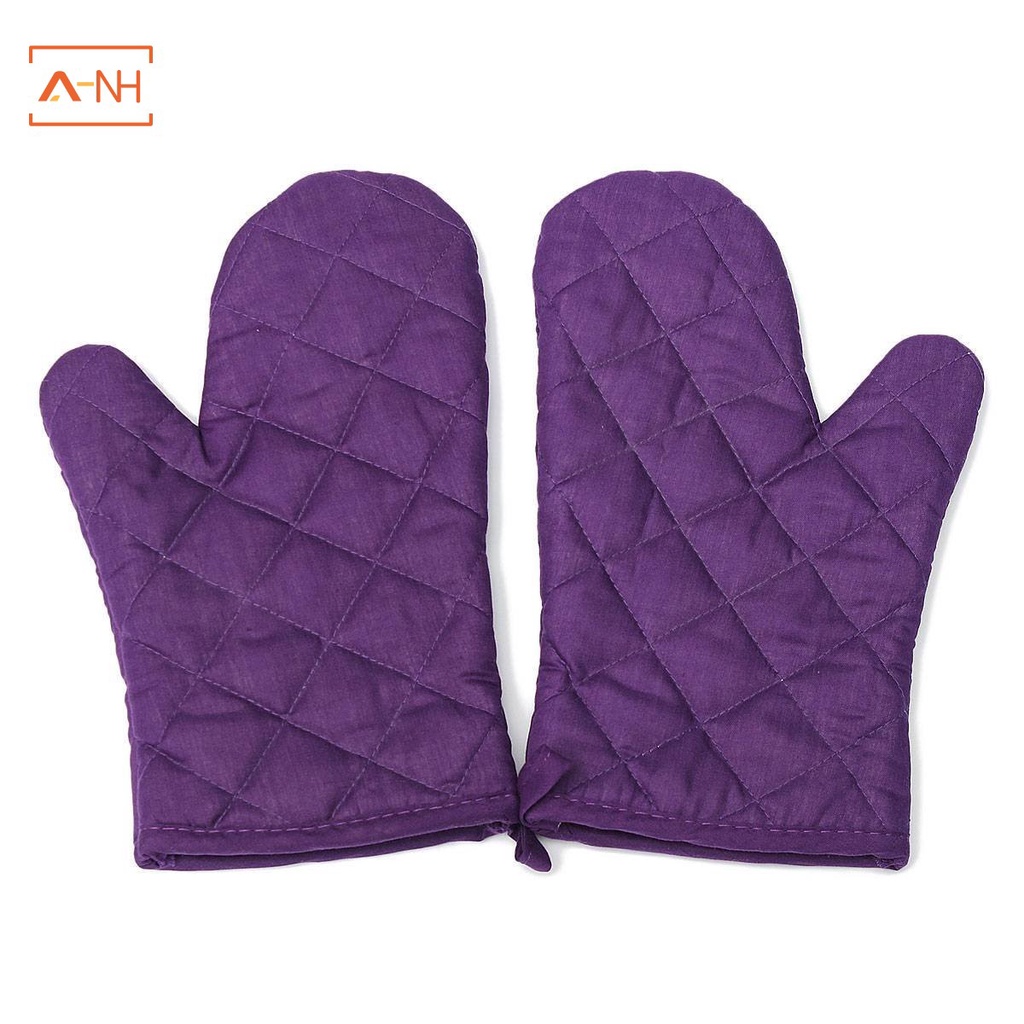 Oven Mitts, Premium Heat Resistant Kitchen Gloves Cotton & Polyester  Quilted Oversized Mittens, 1 Pair Purple,New