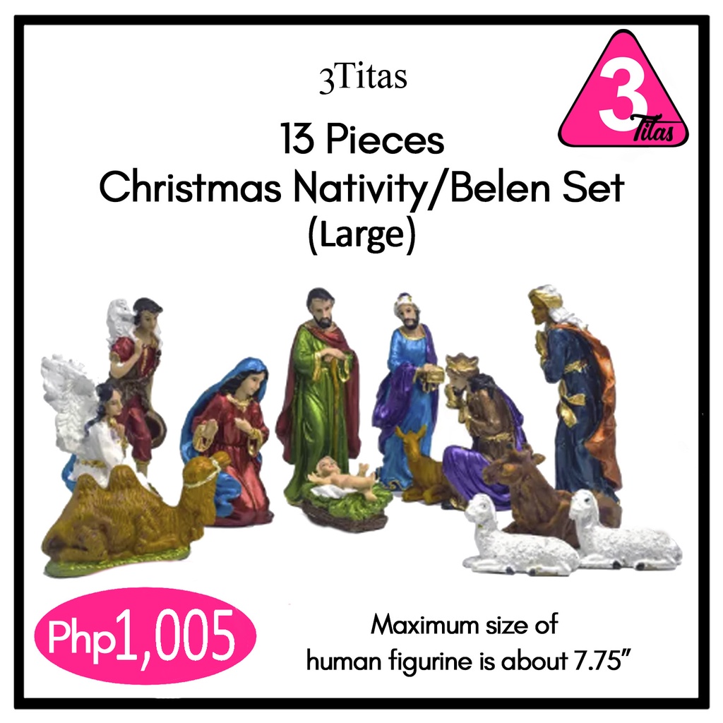 3Titas 13 Pieces Christmas Nativity/Belen Set - Large zzW | Shopee ...