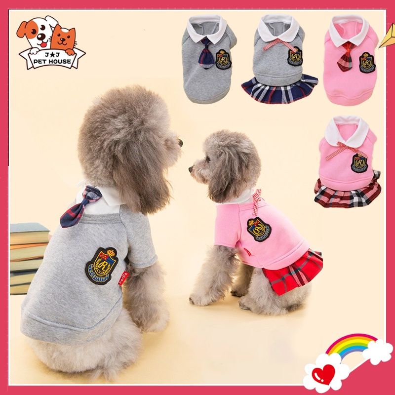 J J Puppy Clothes Pets Clothes Pet Clothing Dog And Cat Clothes Japanese And Korean College Style Pet Couple Clothes Puppy Dress Small And Medium Dog School Uniform Dog Dress Shopee Philippines