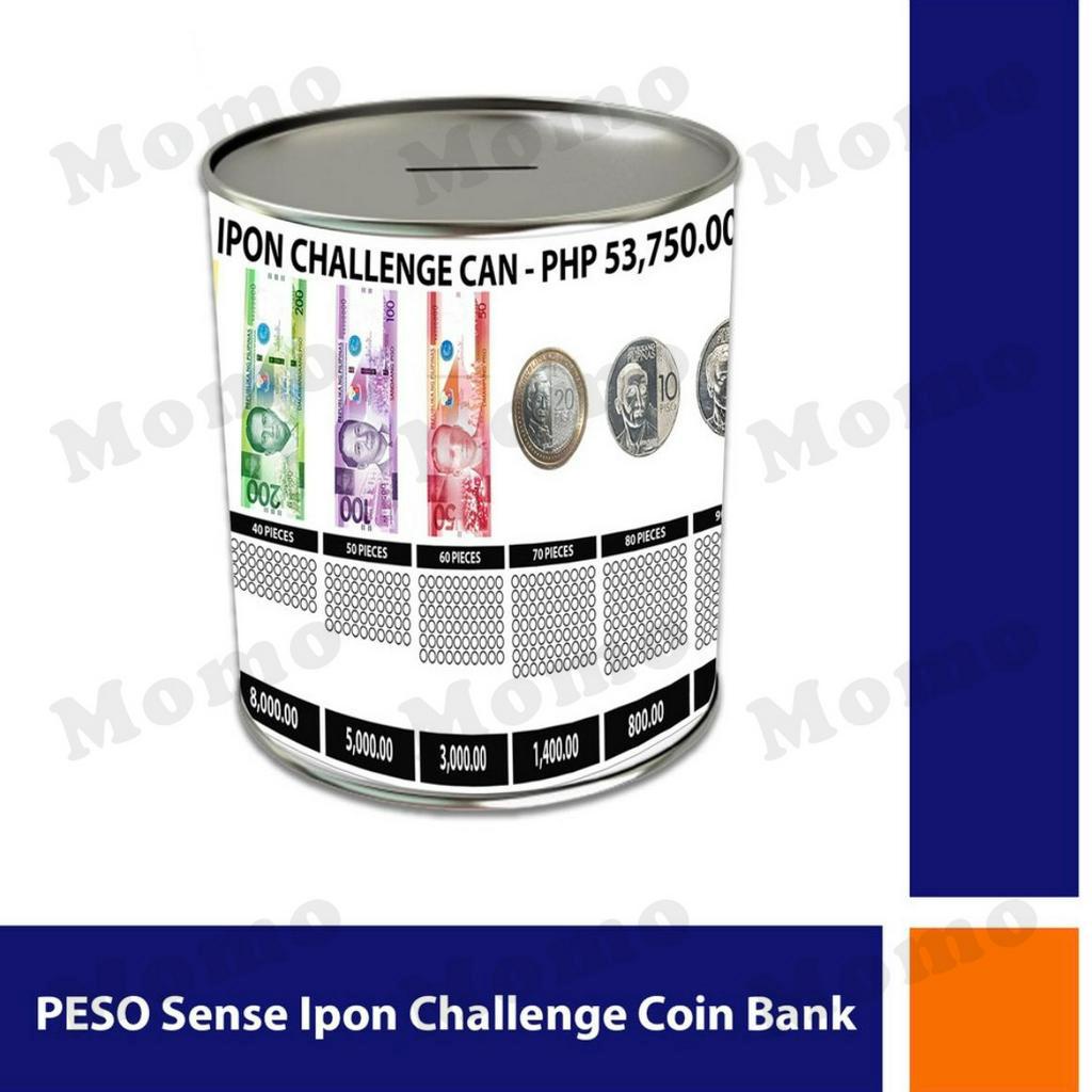 2024 Ipon Challenge Coin Bank Peso Sense Fund Box Money Bank Savings T Storage Container Momo