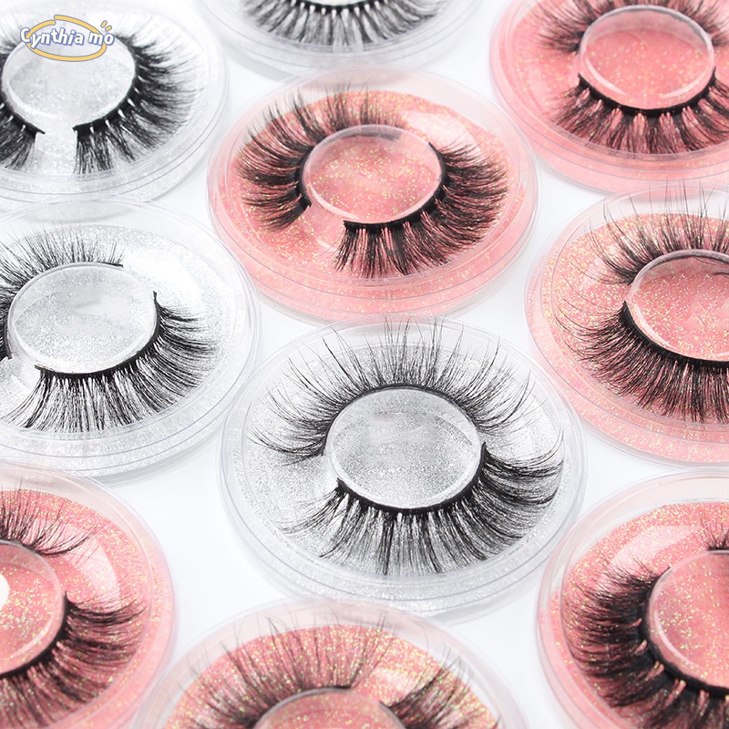 1 Pair of False Eyelashes High Quality Round Package Natural 3D Mink ...