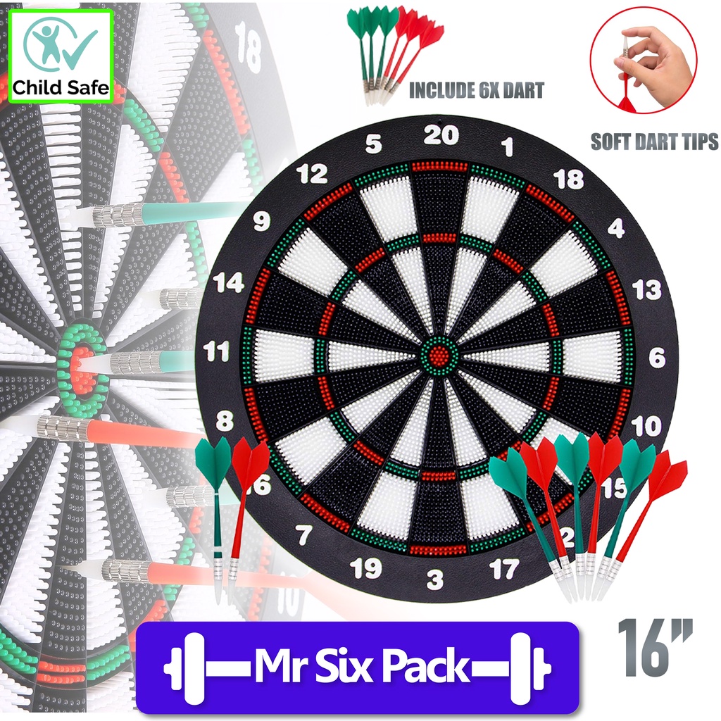 DART SET GAME WITH 6 DARTS SOFT TIP SET DART BOARD FOR ADULTS OR KIDS