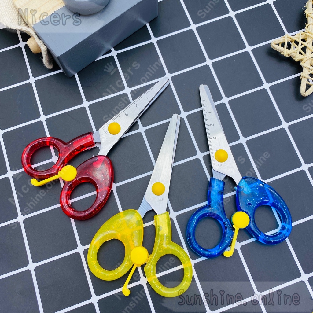 Children's safety scissors Transparent handle #0505T | Shopee Philippines