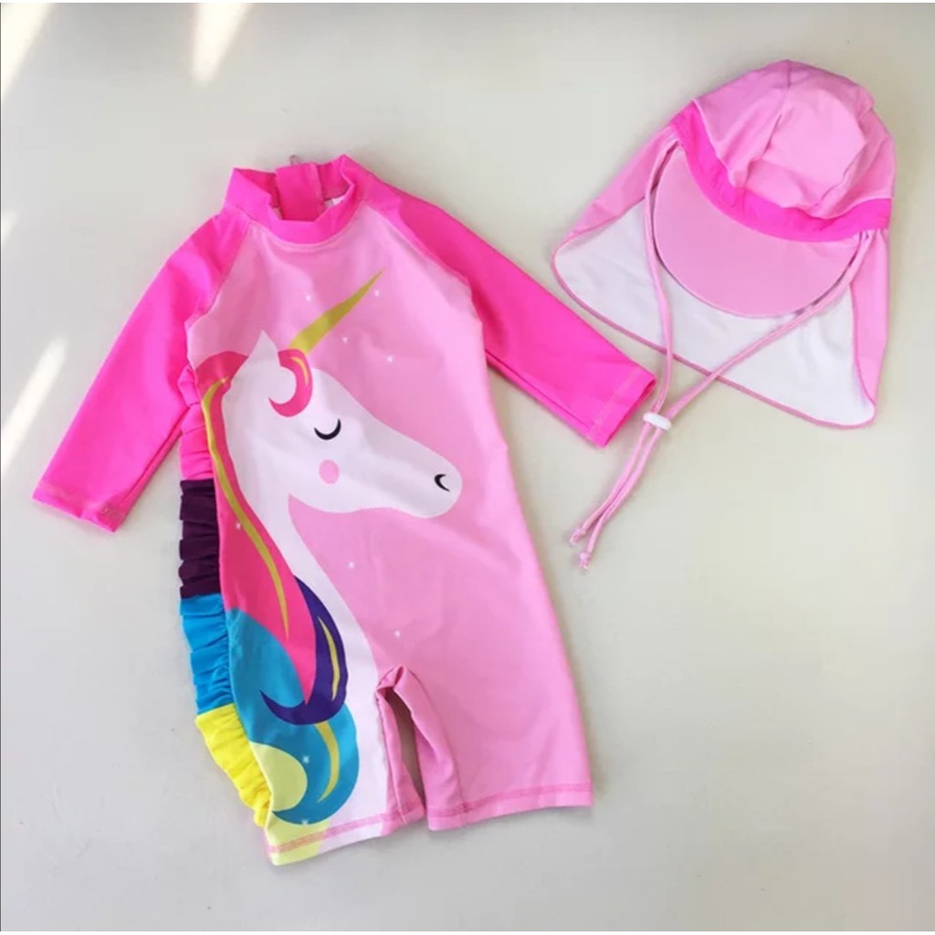 Unicorn Rash guards Swimwear Beachwear Swimsuits for Girls | Shopee ...