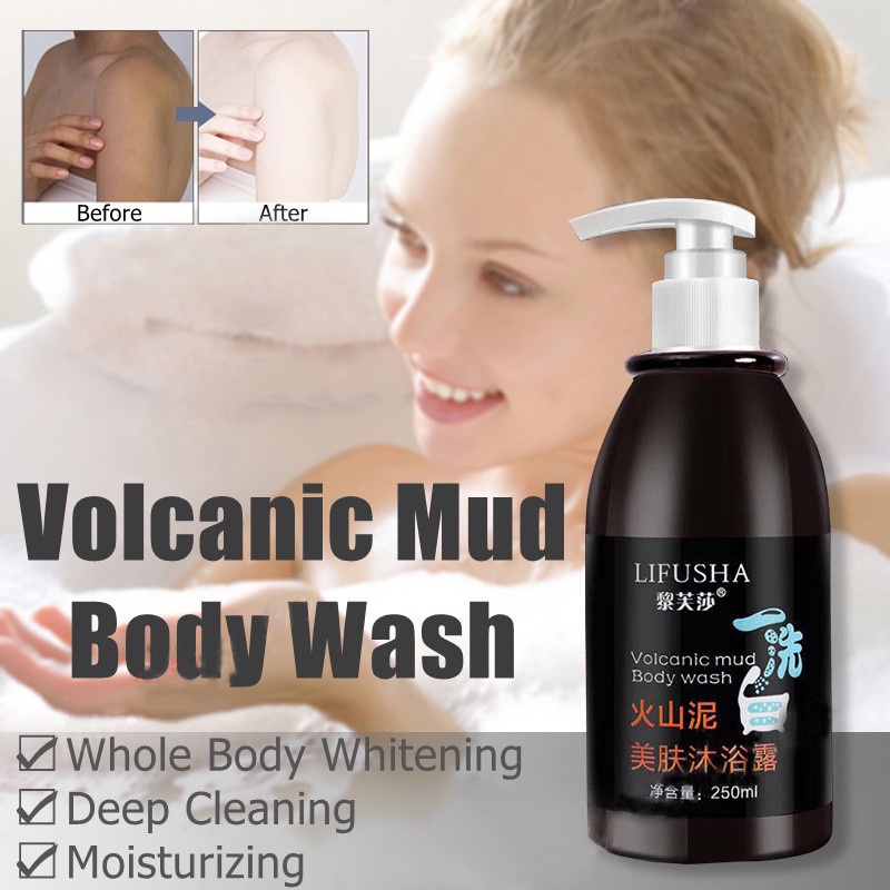 Volcanic Mud Shower Gel Whole Body Wash Fast Whitening Deep Skin Clean