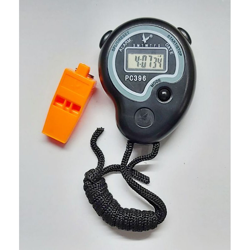 PC396 CHRONOGRAPH DIGITAL STOPWATCH WITH PLASTIC WHISTLE Shopee