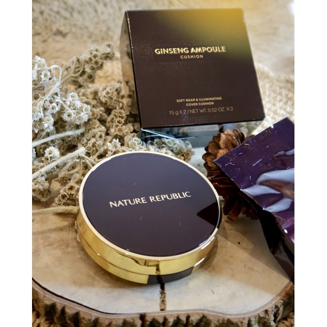 Nature Republic Ginseng Royal Gold Ampoule Cushion SPF 50 PA+++ (include Refill) Shopee