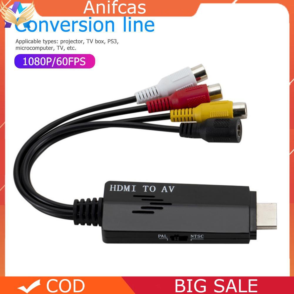 Anifcas 1080P HDMI to AV Convert Cable Male to 3RCA Composite Female ...