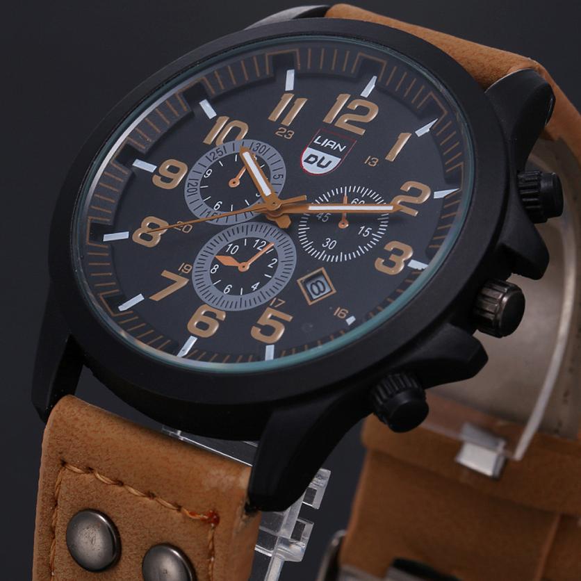 Men's Sport Watch / Leather Waterproof / Calendar Display / Casual ...