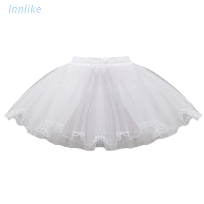 Inn Hard Net Lace Bride Wedding Dress Petticoat Kids Women Short White 