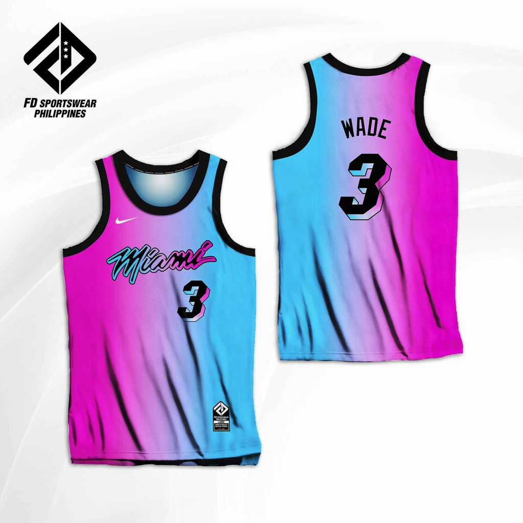 NBA DESIGN FULL SUBLIMATION Basketball JERSEY MIAMI HEAT BLUE PINK