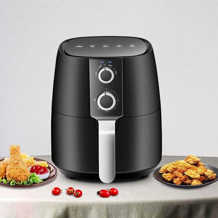 Hawaii Home 5.5L Double Bowls Black Housing Air Fryer Mechanical