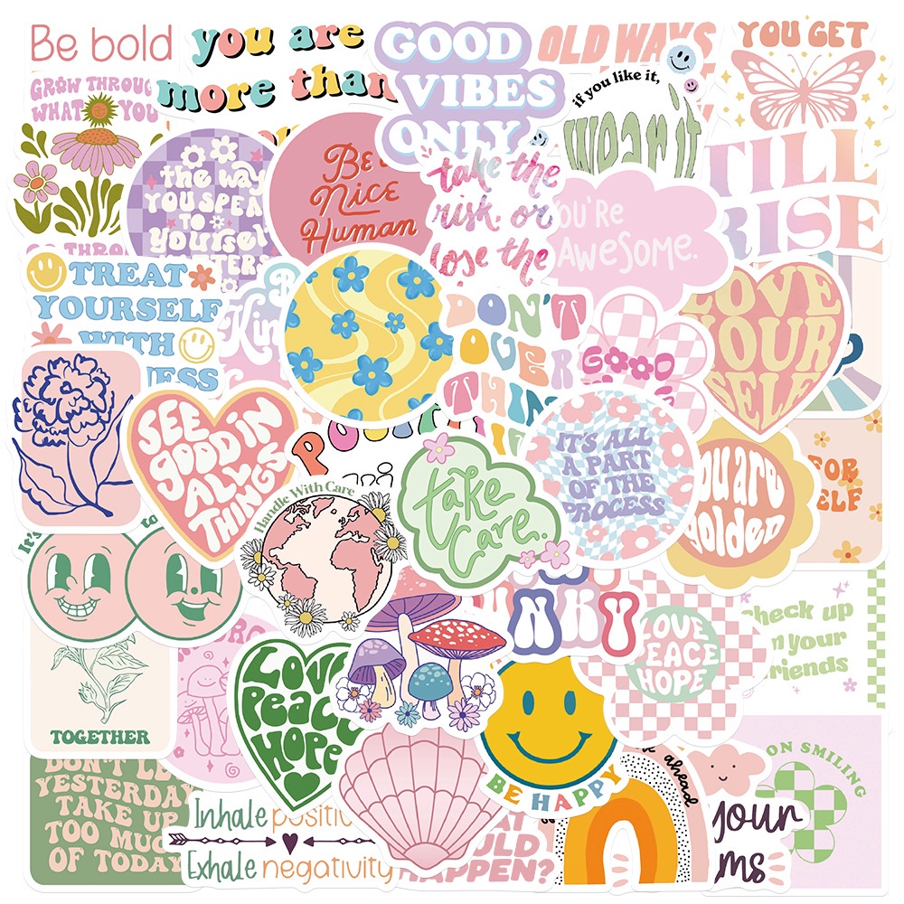 Mollystore #5 Fresh Look Inspirational Slogan Waterproof Vinyl Sticker ...