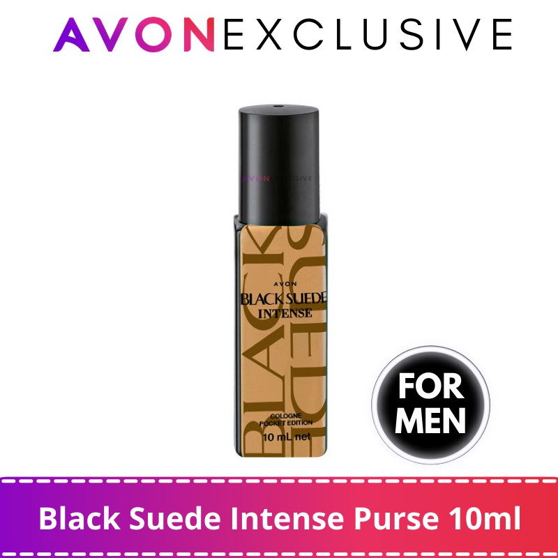 AVON Black Suede Intense Purse Concentre Cologne Pocket Edition 10ml ...