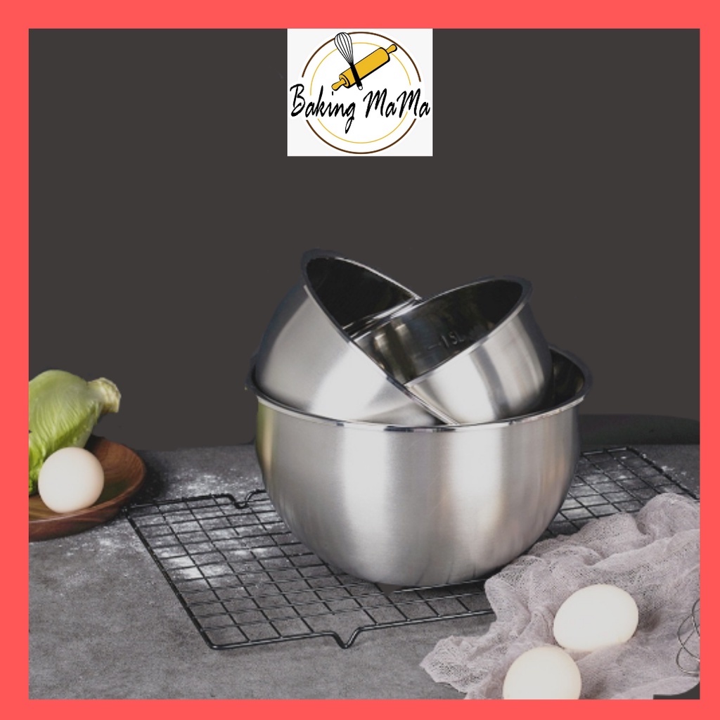 Stainless Steel Mixing Bowl Bread Mixing Bowl Cake Mixing Bowl | Shopee ...