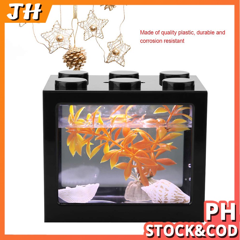 Fish Tank Mini Aquarium Fish Box Ocean Micro-Landscape Box Betta Tank ...