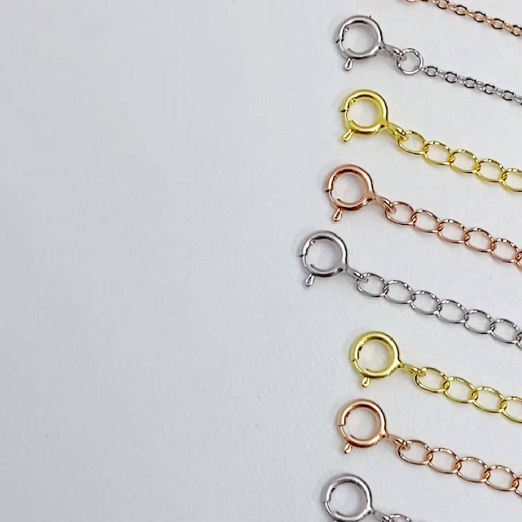 1Pc 925 Sterling Silver 3/5/6/8cm Extension Tail Chain Spring Buckle ...