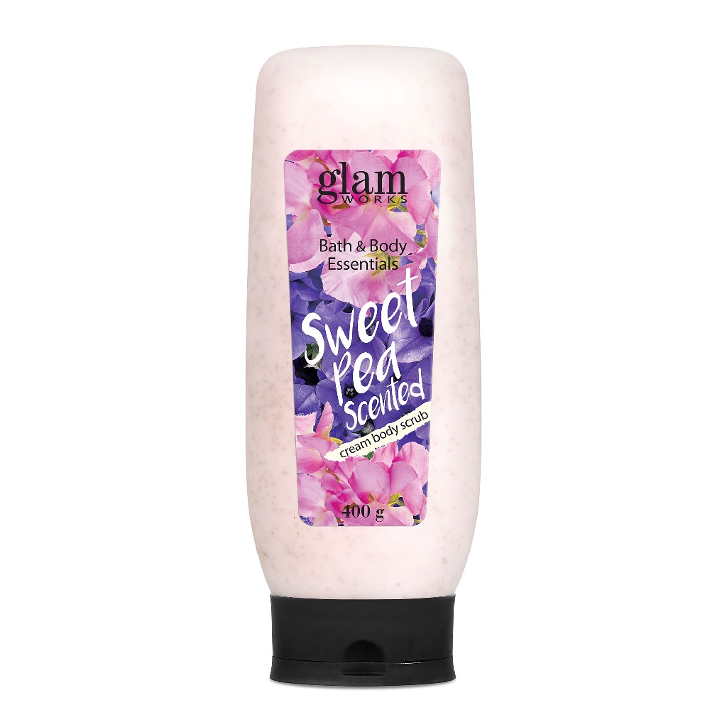 Glamworks Bath & Body Essentials Sweet Pea Scented Cream Body Scrub ...