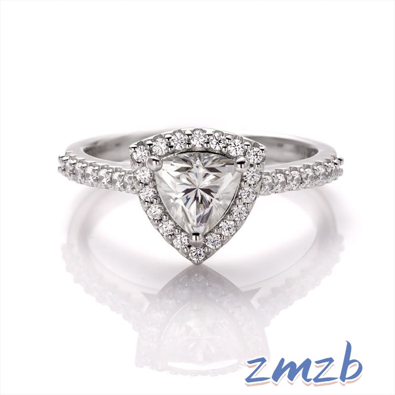 Moissanite Ring Luxury Trillion Cut 1ct Elegant Sparking Classic White ...