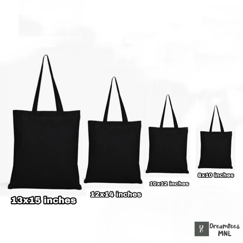 BLACK PLAIN Tote bag (makapal Tela canvas) SUPPLIER Shopee Philippines