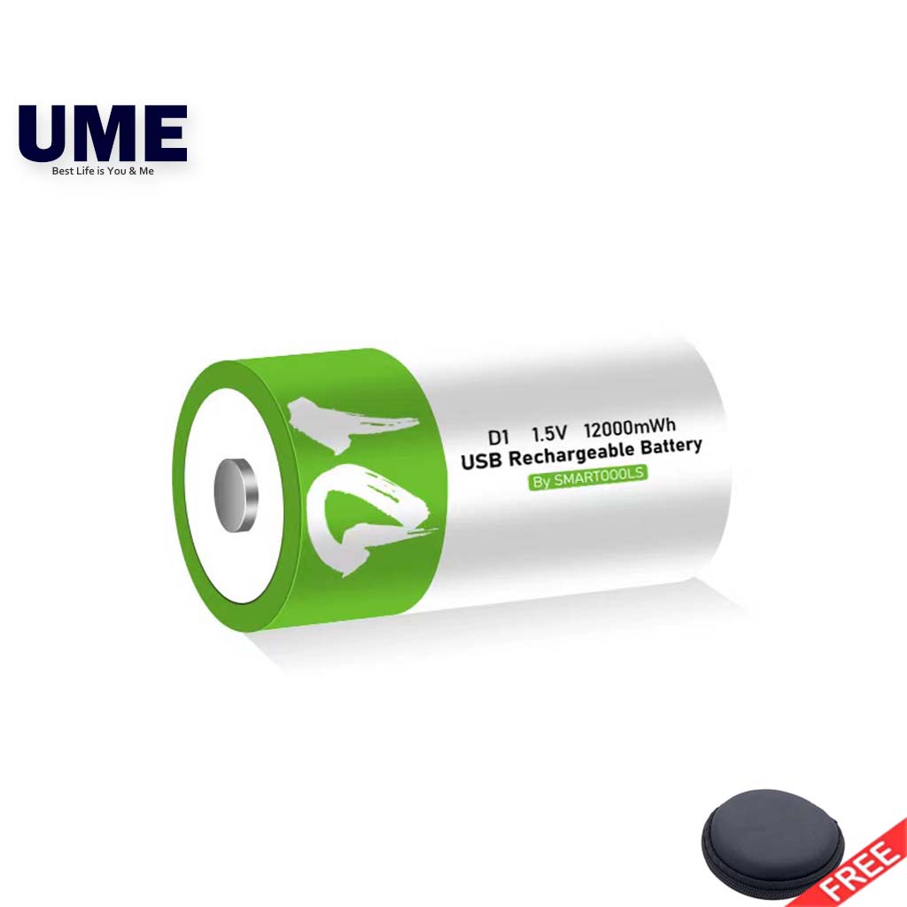 12000mWh Reusable Battery D size 1.5V Rechargeable Lithium Ion Battery