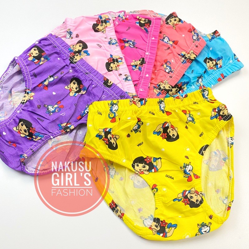 Nakusu 12Pieces Kid's/Girl's Character Underwear Panty Dora 4-6yrs