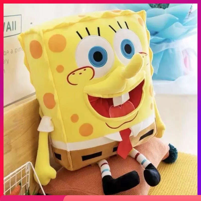 [kAD] Big Huggable Yellow Cartoon Spongebob Pillow Stuffed Toy Plushie