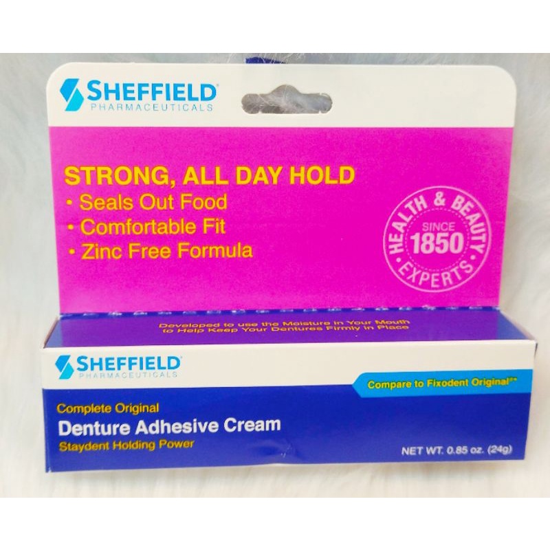 Sheffield Denture Adhesive Cream Staydent Holding Power 24g Shopee