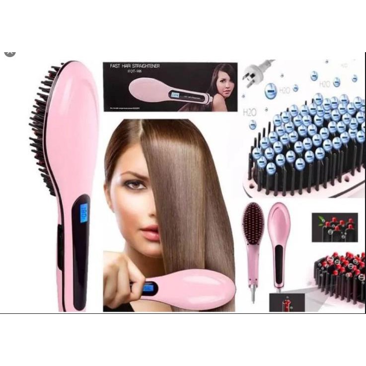 Fast Hair Straightener Brush HQT906 (Pink) Shopee Philippines