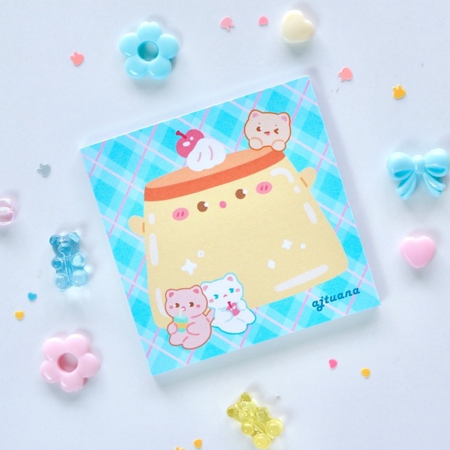 Pudding Memopad \ Kawaii Korean Notepad \ Cute Colorful Writable Memo