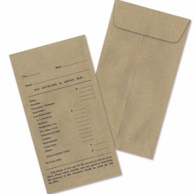 PAYENVELOPE PAYSLIP PAYROLL 25PCS IN 1PACK Shopee Philippines