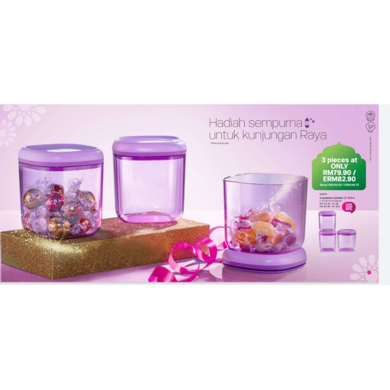 Tupperware Crystalline Canister 780ml(3pcs) | Shopee Philippines