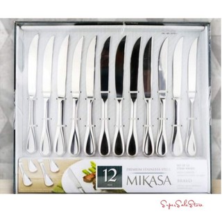 Mikasa Bravo Set of 12 Steak Knives Premium High-Carbon Stainless Steel  Blades 