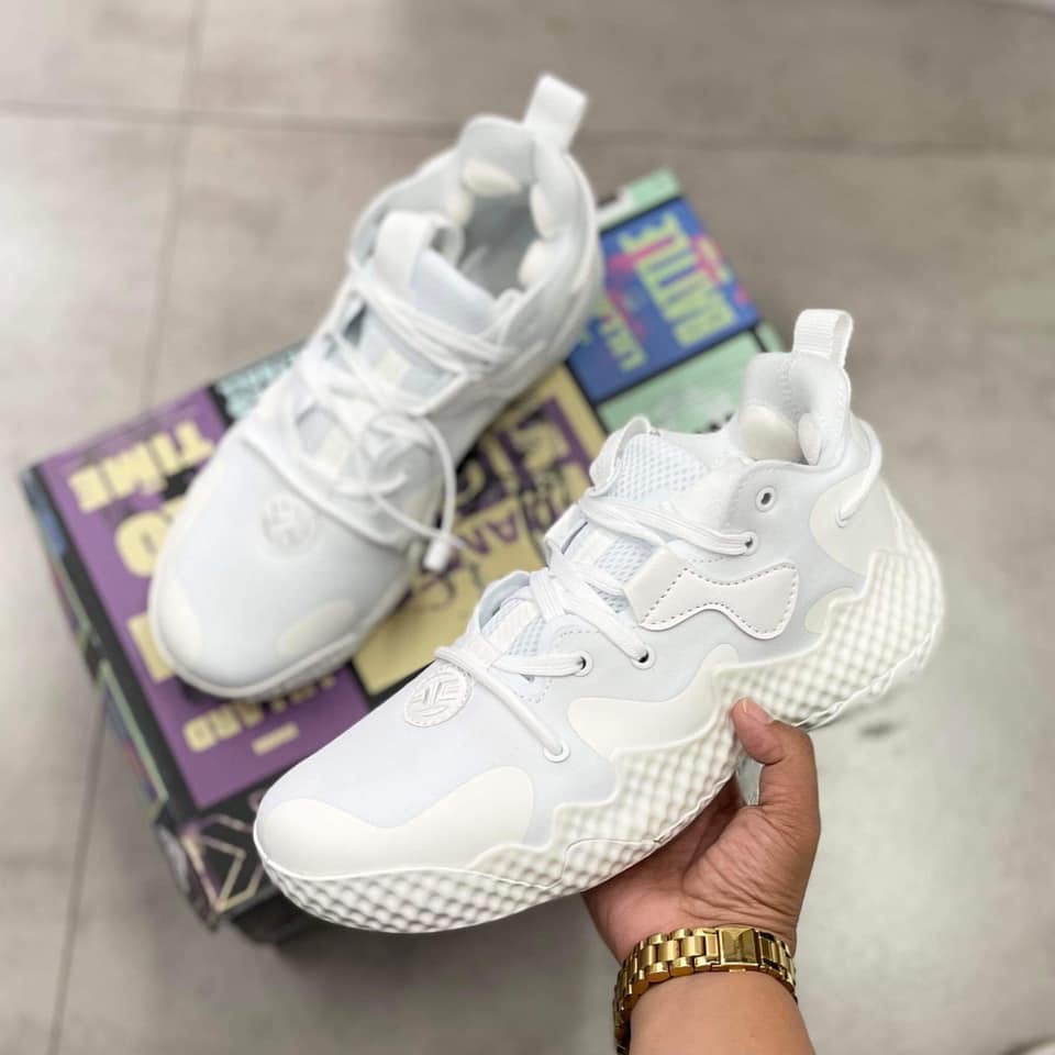 Harden Vol 6 Triple White Sport Basketball Shoes for Men High